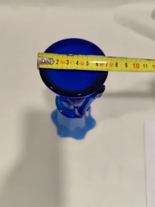 Jarrón de cristal azul degradado