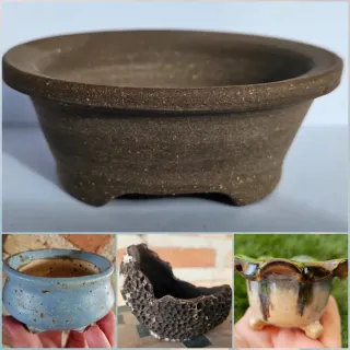 Lote 4 vasi bonsai in ceramica/ vasi kusamonos