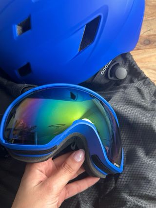 Casco y Gafas Esquí Odoland Azul talla L