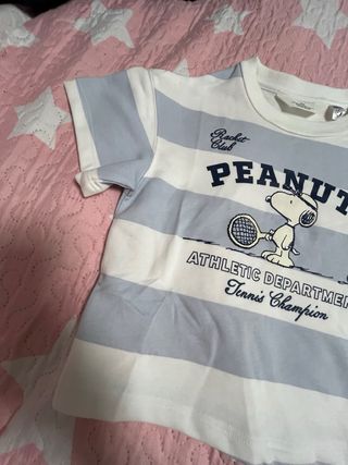 Camiseta Peanuts Snoopy Tenis Talla 6-8 Años