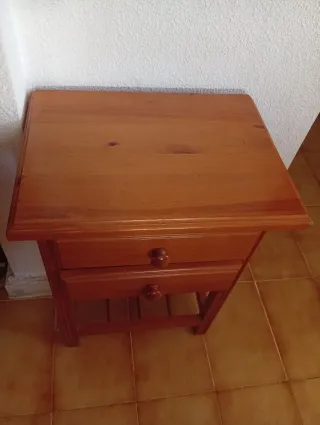 Juego 2 Mesillas Noche Madera Pino NUEVAS