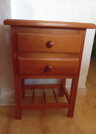 Juego 2 Mesillas Noche Madera Pino NUEVAS