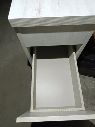 Cajonera doble mueble de madera gris y blanco