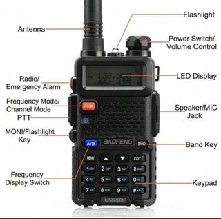 2x BAOFENG UV-5R Walkie Talkie 5W Dual Band