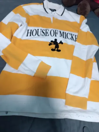 Polo Mickey Mouse Rayas Blanco/Amarillo