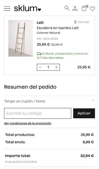 Escalera bambú Sklum NUEVA
