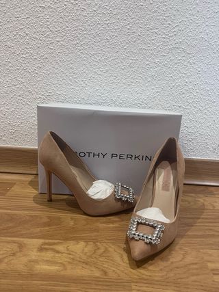 Zapatos joya Dorothy Perkins beige/plata nuevos