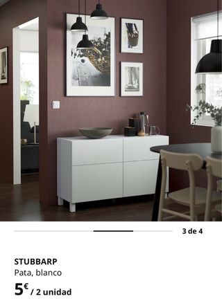 4 Patas Mueble Ikea Blancas