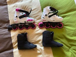 Patines Rollerblade Apex Blancos y Rosas