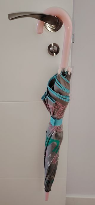 Paraguas infantil gris y rosa