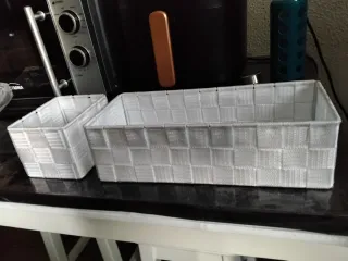 Conjunto de 2 cestos organizadores brancos