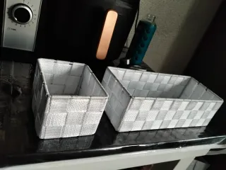 Conjunto de 2 cestos organizadores brancos