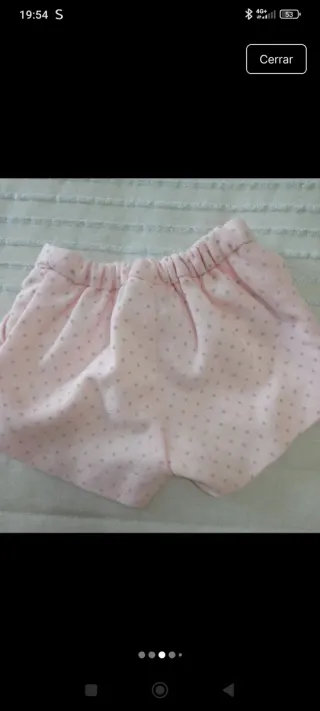 Bermudas niña lunares rosas