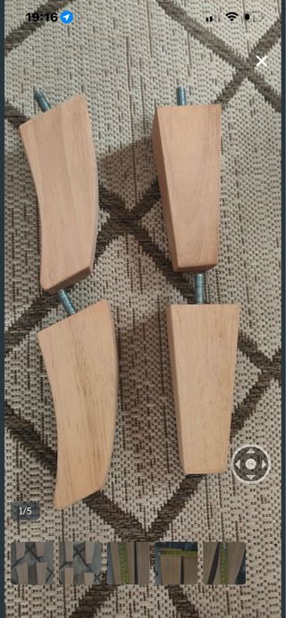 4 Patas Madera Sofá/Sillón Beige/Marrón