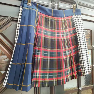 Falda plisada cuadros tartán y vichy