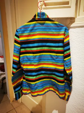 Camisa Vintage Rayas Multicolor Talla M.