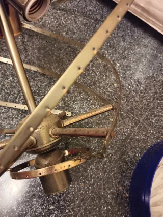 Lámpara araña cristal metal dorado