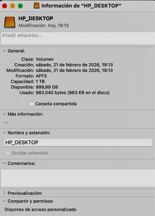 Disco Duro HP 1TB HDD Externo