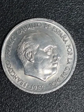 Moneda aluminio 5 cts Franco 1959 MBE