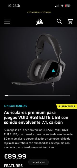 Auriculares Gaming Corsair VOID ELITE SURROUND