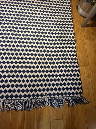 Alfombra azul y blanca 1,20 x 1,70