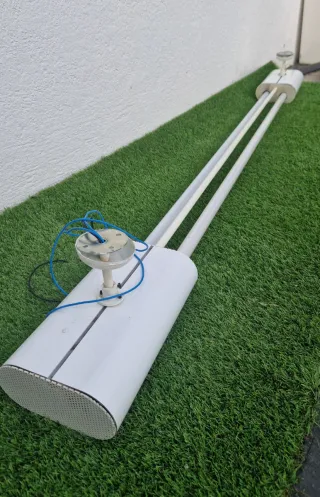 Lámpara techo larga 2 fluorescentes blanca