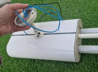 Lámpara techo larga 2 fluorescentes blanca