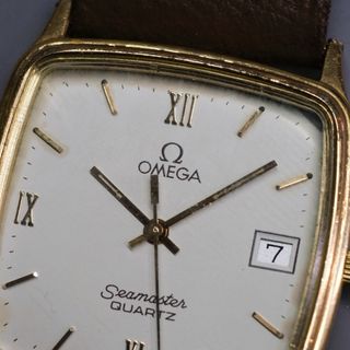 Omega Seamaster Quartz Chapado Oro Fecha