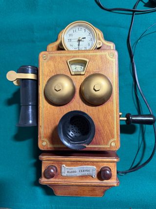 Radio/Reloj Réplica Teléfono Antiguo Eléctrico