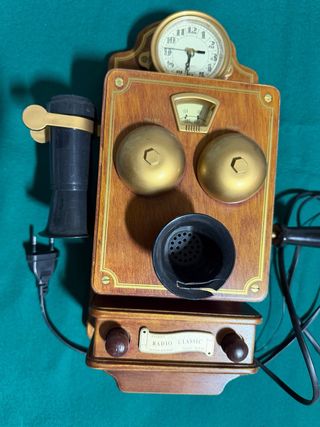 Radio/Reloj Réplica Teléfono Antiguo Eléctrico