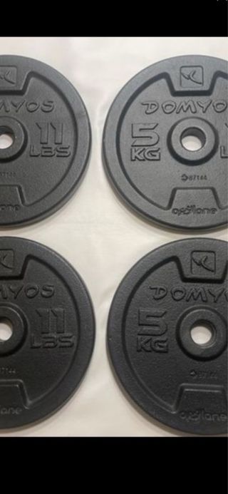 4 Discos de Pesas Domyos 5 kg SI HAGO ENVIOS