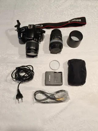 Canon EOS 450D Objetivos 18-55 y 55-200 y mochila