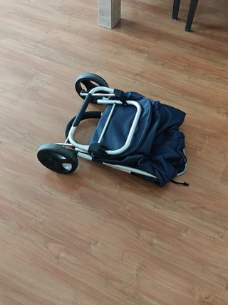 Carrito de compra plegable azul