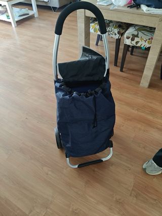 Carrito de compra plegable azul