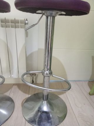 2 Taburetes Cocina Púrpura y Plata