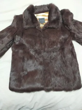 Abrigo corto piel marrón Easy Wear Talla M