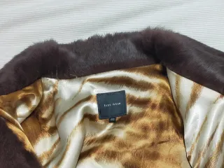 Abrigo corto piel marrón Easy Wear Talla M