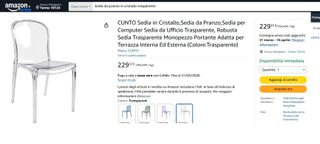 Sedia Cristallo Cunto Trasparente