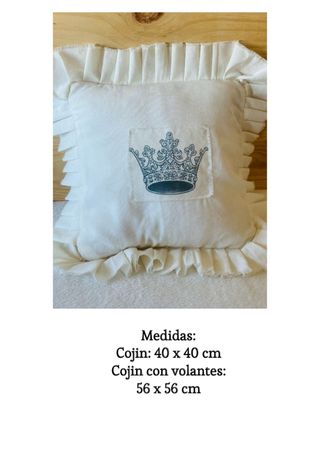 Juego 2 Fundas Cojín Decorativas Coronas