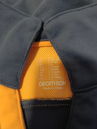 Polo equitación Fouganza azul Talla XS - 14 años