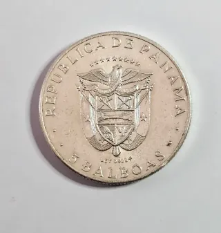 Panama 5 Balboas 1970 Argento 925