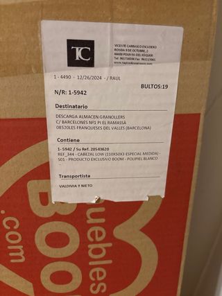 Cabecero tapizado polipiel blanco-crudo 110cm