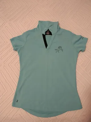 Polo equitación Fouganza Teal Talla XS - 14 años