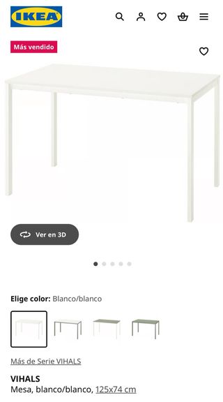 Mesa comedor/ cocina IKEA VIHALS blanca 125x74