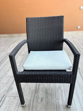 6 Sedie da Esterno in Rattan Nero