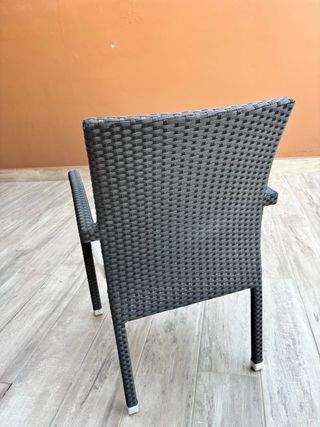 6 Sedie da Esterno in Rattan Nero