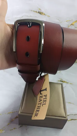 Cinturón de cuero auténtico para hombre 120 cm