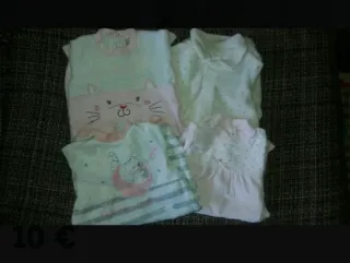 Lote 4 pijamas bebé 1-3 meses