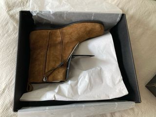 Botines piel serraje camel Massimo Dutti
