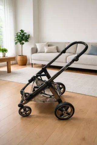 Carro de bebé dorado y bronce BEBECAR